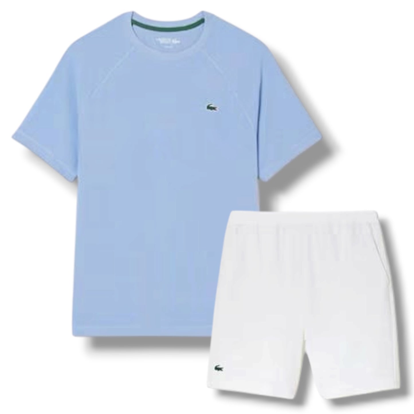 LACOSTE TECH GYM SET T-SHIRT & SHORTS SKY BLUE & WHITE