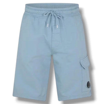 CP COMPANY OTTH HOODIE & JERSEY SHORTS SET SILVER BLUE