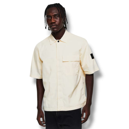 STONE ISLAND SHORT SLEEVE GD OVERSHIRT IVORY BEIGE