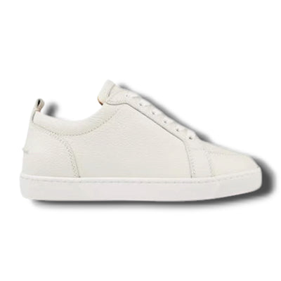 CHRISTIAN LOUBOUTIN MENS RANTULOW LEATHER TRAINERS LATTE OFF WHITE