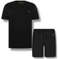 RALPH LAUREN LOGO T-SHIRT & JERSEY SHORTS SET BLACK