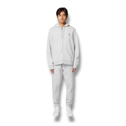 RALPH LAUREN TECH ZIP UP HOODIE HEATHER GREY