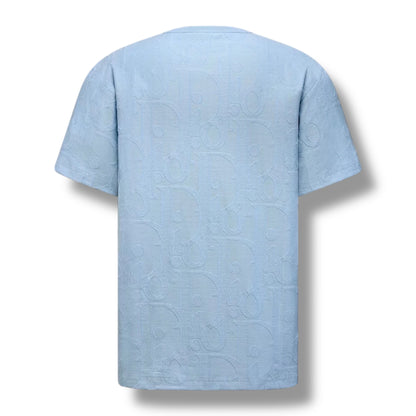 DIOR OBLIQUE ALL OVER LOGO T-SHIRT SKY BLUE