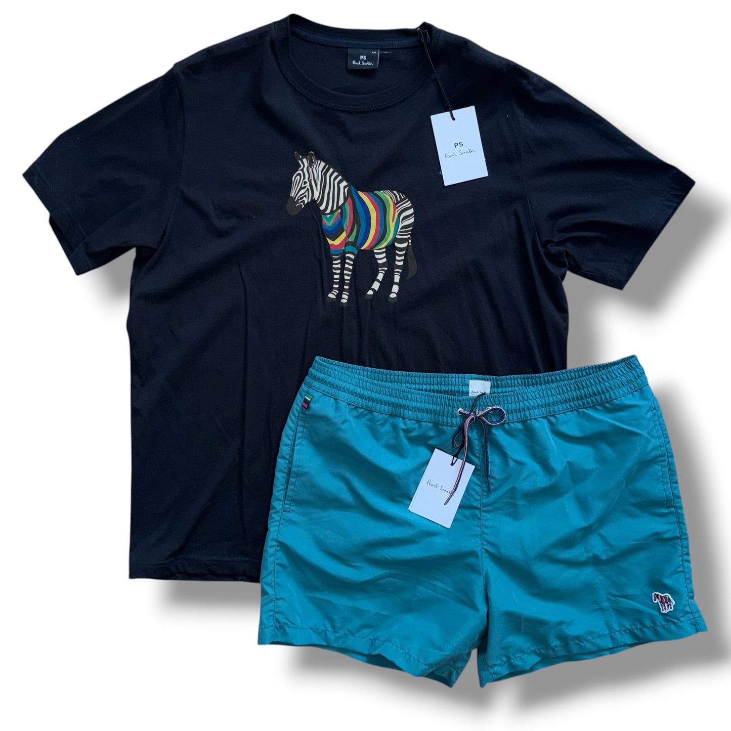 PAUL SMITH T-SHIRT & SWIM SHORTS SET NAVY BLUE *SALE*