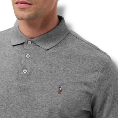RALPH LAUREN SLIM FIT POLO SHIRT STEEL GREY