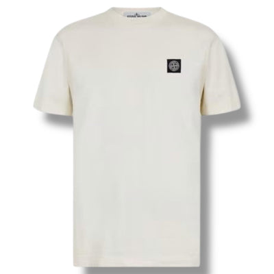 STONE ISLAND PATCH LOGO T-SHIRT IVORY BEIGE