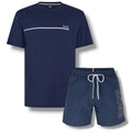 HUGO BOSS STORM T-SHIRT & SWIM SHORTS SET NAVY BLUE