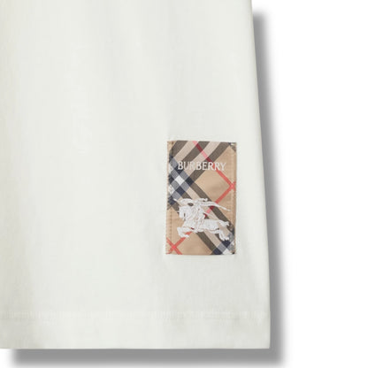 BURBERRY CHECK PATCH T-SHIRT WHITE