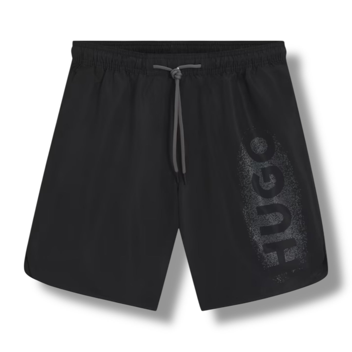 HUGO HUGOWOOD T-SHIRT & VERTI SPRAY LOGO SWIM SHORTS SET BLACK