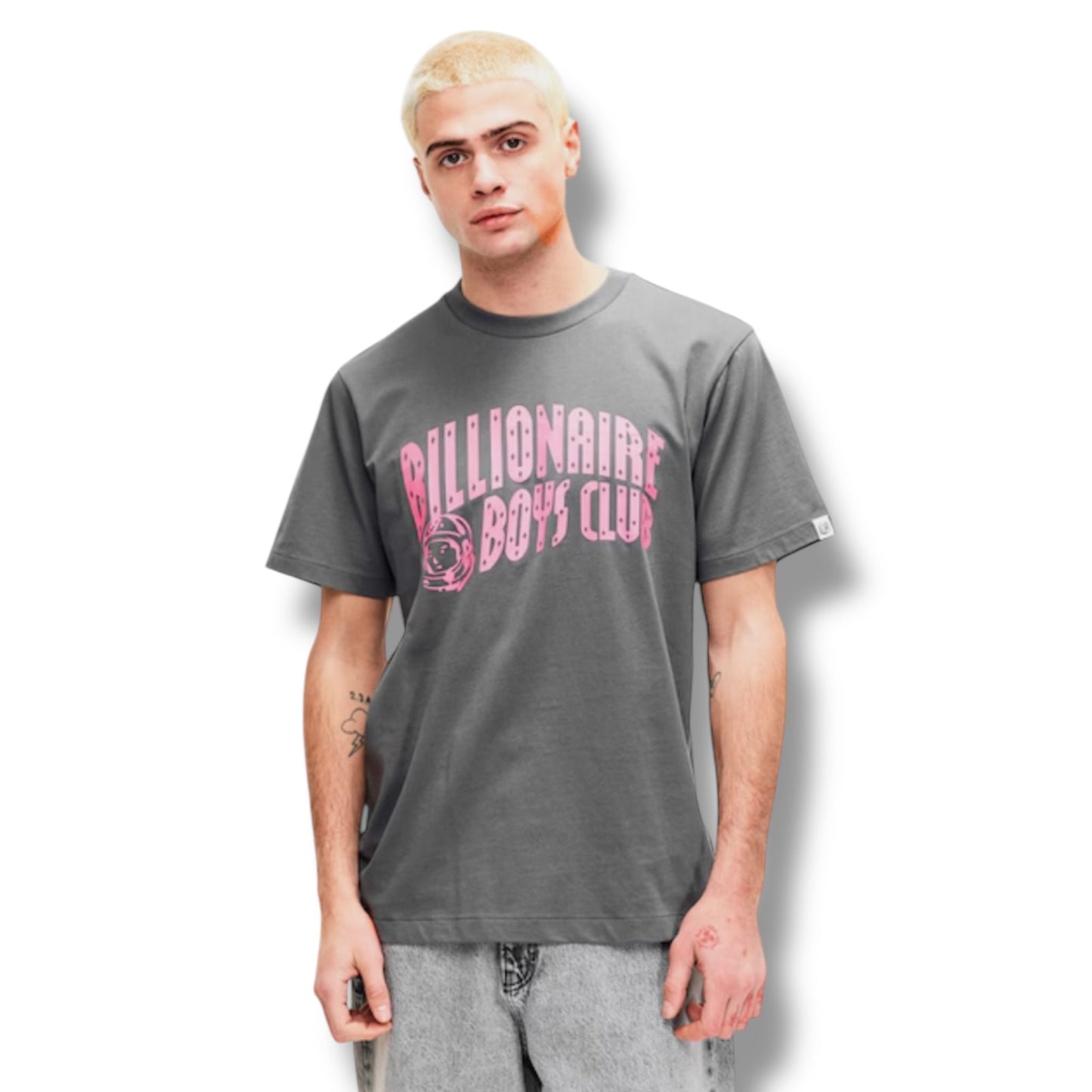 BILLIONAIRE BOYS CLUB ARCH T-SHIRT GREY PINK