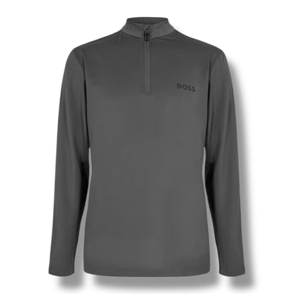HUGO BOSS GYM KIT TRIPLE SET TECH 1/4 ZIP - T-SHIRT & SHORTS GREY