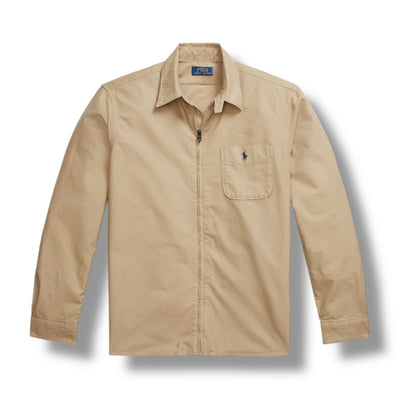 RALPH LAUREN ZIP UP OVERSHIRT BEIGE