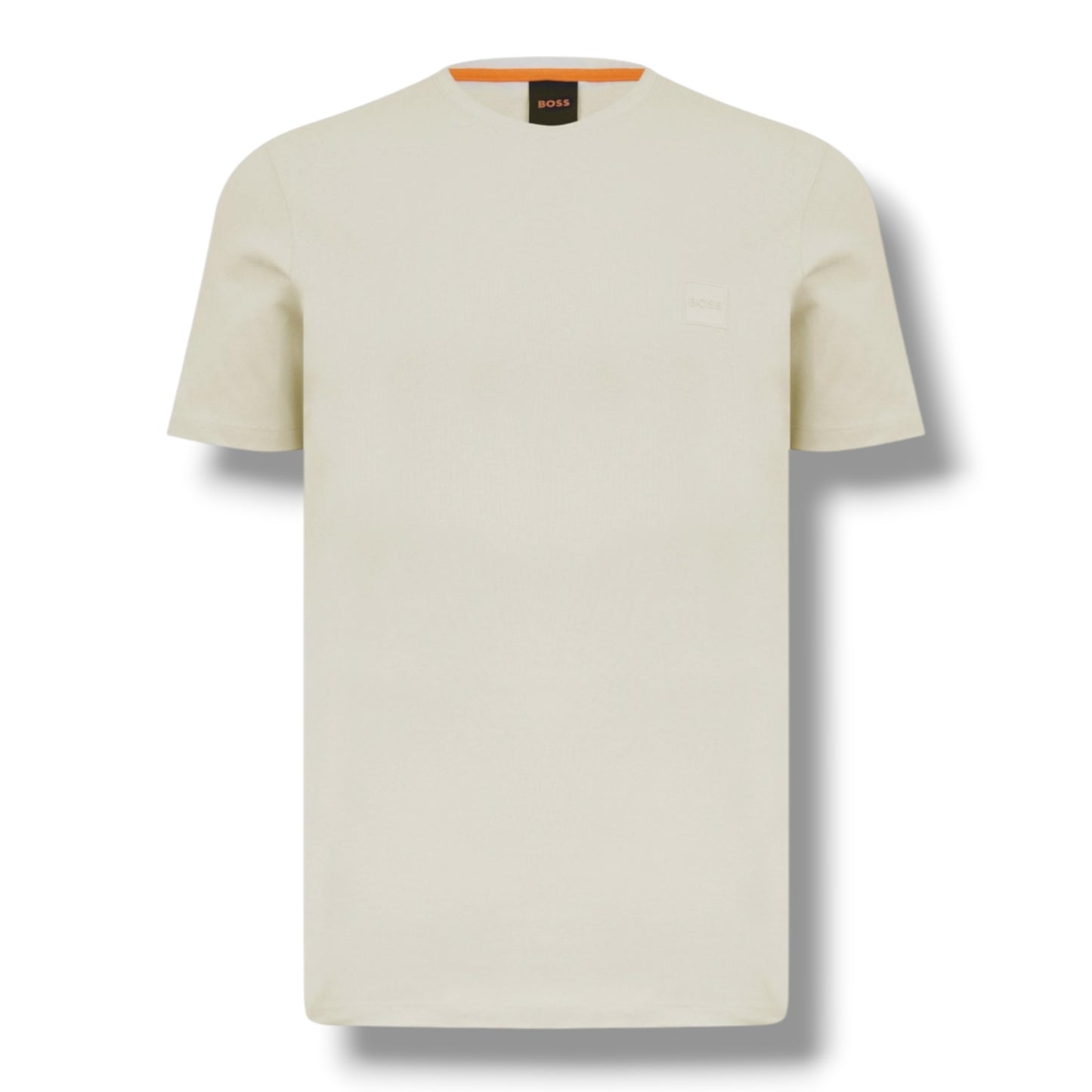 HUGO BOSS PATCH T-SHIRT & VERTI LOGO SWIM SHORTS SET BEIGE & BLACK