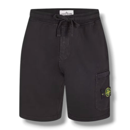 STONE ISLAND SWEATSHIRT & JERSEY SHORTS SET BLACK