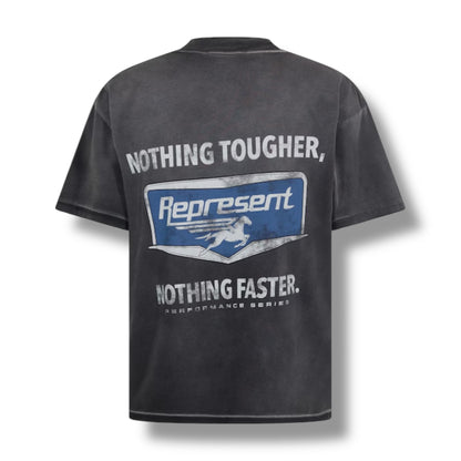 REPRESENT NOTHING FASTER T-SHIRT WASHED BLACK