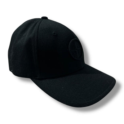 STONE ISLAND JUNIOR COMPASS LOGO BASEBALL CAP BLACK KIDS