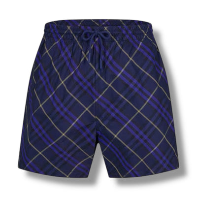 BURBERRY DIAG CHECK SWIMMING SHORTS NAVY BLUE