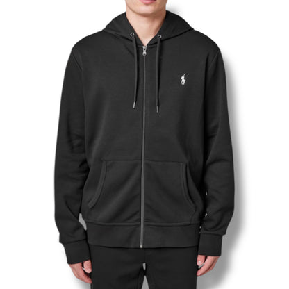 RALPH LAUREN TECH ZIP UP HOODIE BLACK