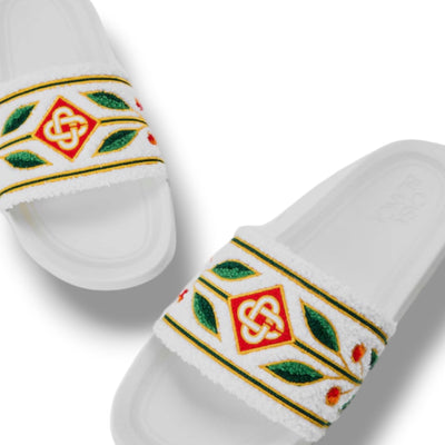 CASABLANCA LOGO POOL SLIDERS WHITE