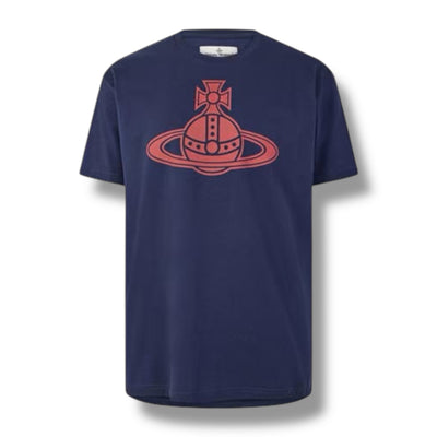 VIVIENNE WESTWOOD LARGE ORB T SHIRT NAVY - RED