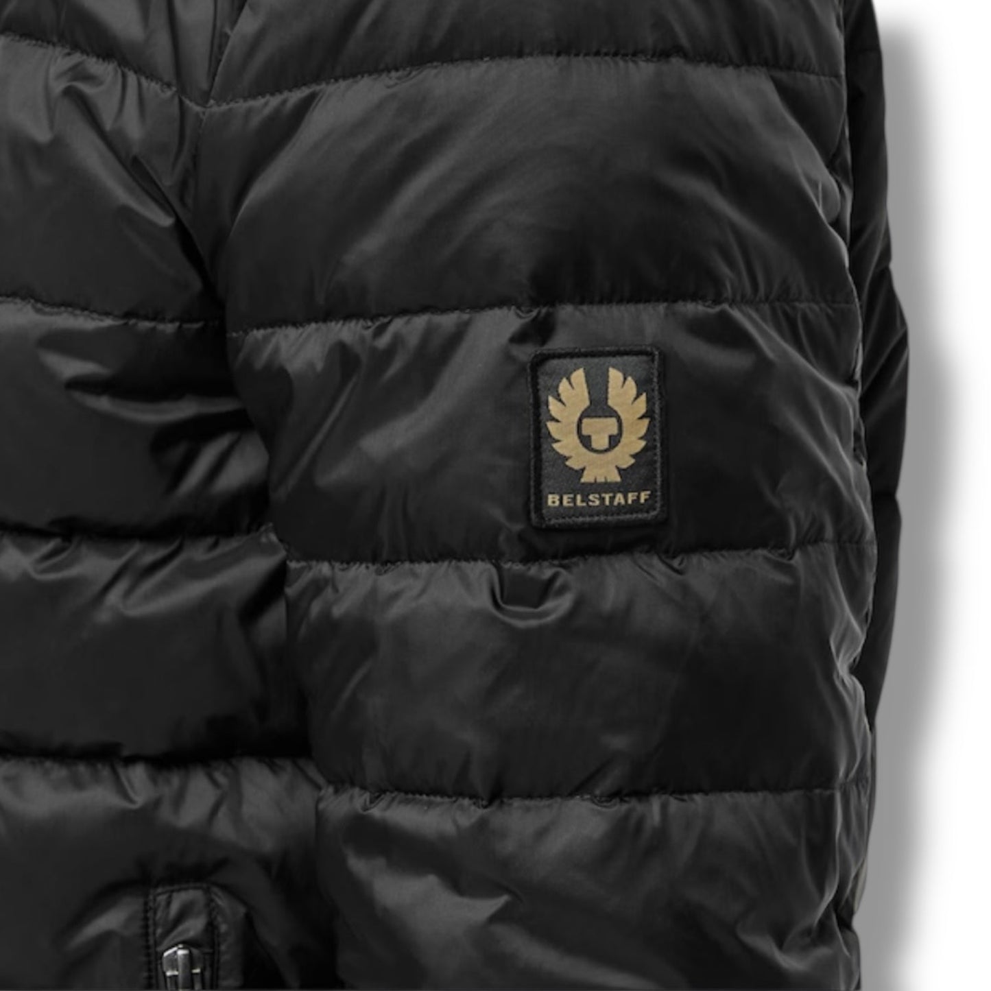 BELSTAFF HOODED SHORT PUFFER JACKET BLACK