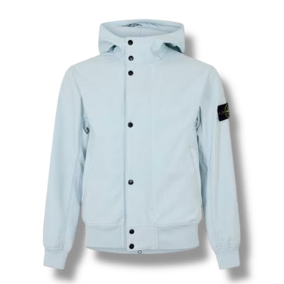 STONE ISLAND SOFT SHELL HOODED JACKET SKY BLUE