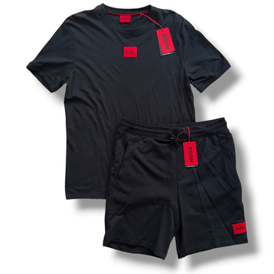 HUGO BOSS HUGO T-SHIRT & JERSEY SHORTS SET BLACK *SALE*