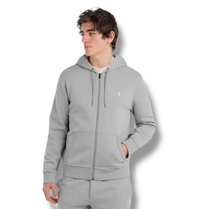 RALPH LAUREN TECH ZIP UP HOODIE SOFT GREY