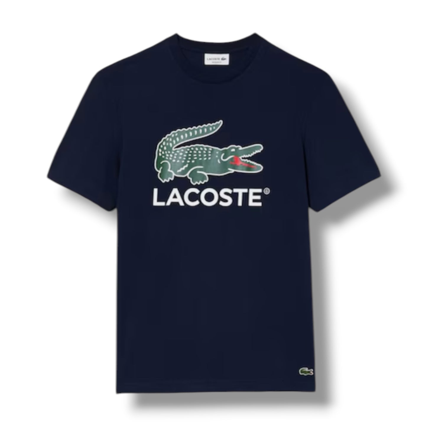 LACOSTE LARGE LOGO T-SHIRT & JERSEY SHORTS SET NAVY & GREEN