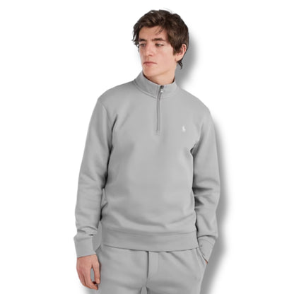 RALPH LAUREN TECH 1/4 ZIP SWEATSHIRT SOFT GREY