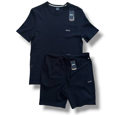 HUGO BOSS T-SHIRT & JERSEY SHORTS SET BLACK *SALE*