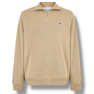 LACOSTE 1/4 ZIP SWEATSHIRT BEIGE