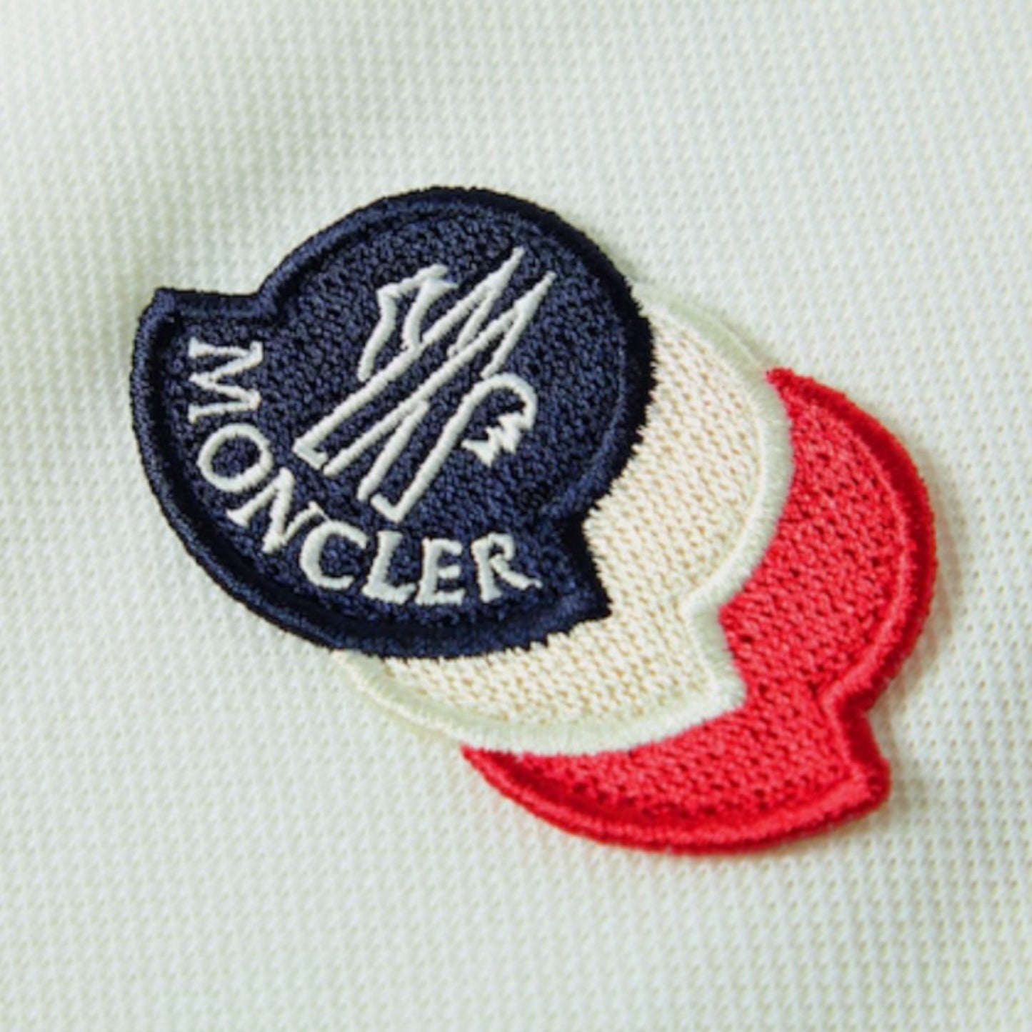 MONCLER TRIPLE LOGO POLO SHIRT WHITE