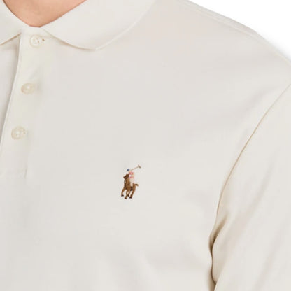 RALPH LAUREN SLIM FIT POLO SHIRT LIGHT CREAM