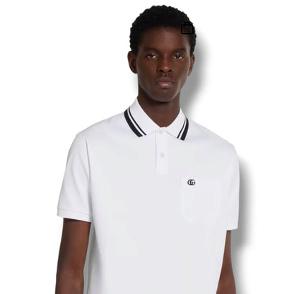 GUCCI GG POCKET POLO SHIRT WHITE