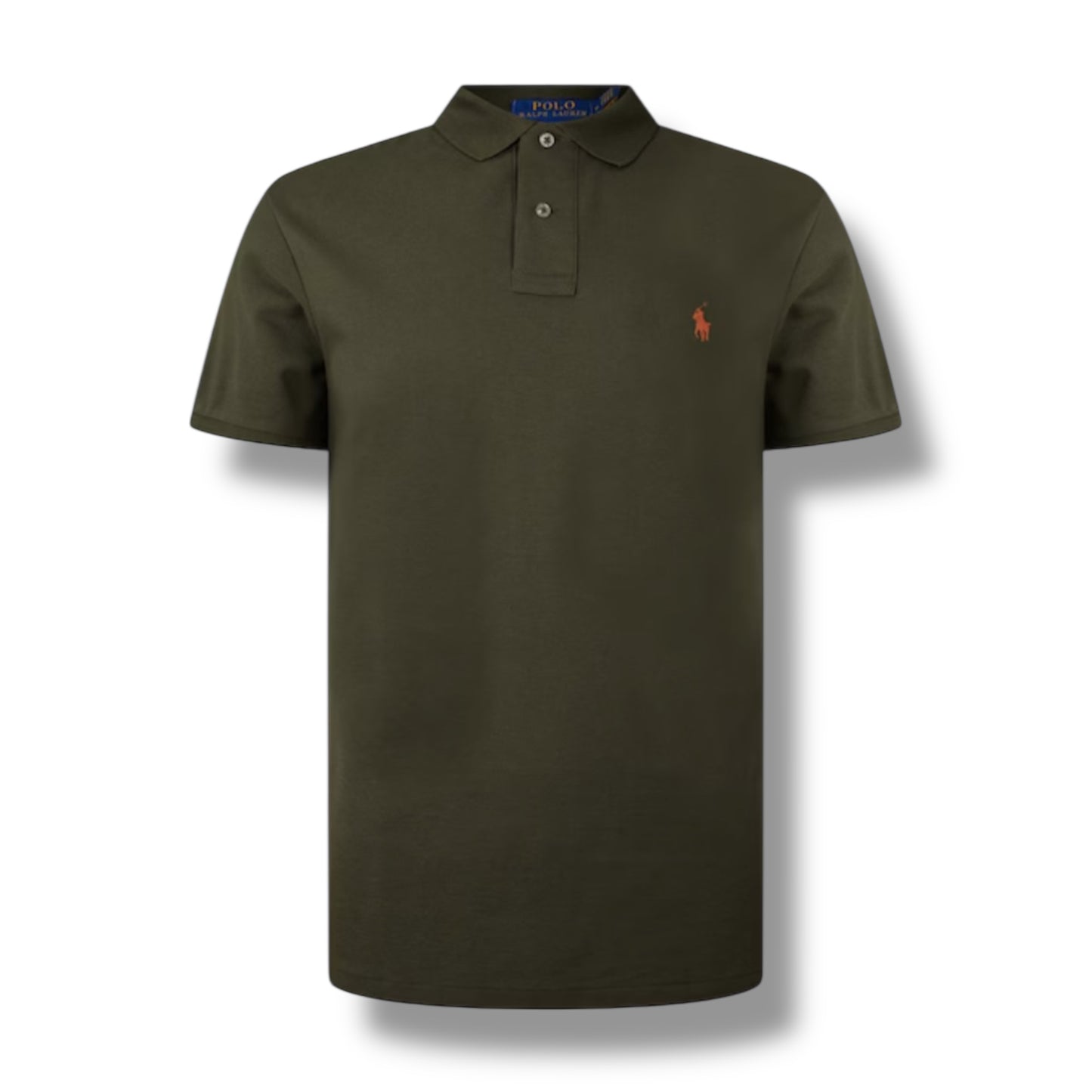 RALPH LAUREN CUSTOM FIT POLO SHIRT KHAKI GREEN