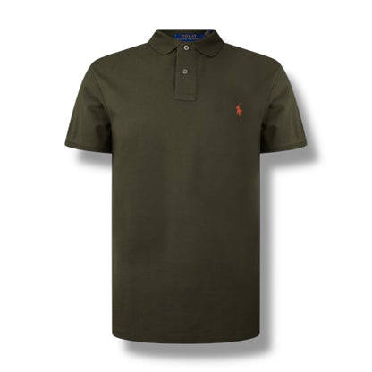 RALPH LAUREN CUSTOM FIT POLO SHIRT KHAKI GREEN