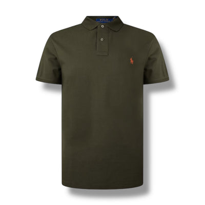 RALPH LAUREN CUSTOM FIT POLO SHIRT KHAKI GREEN