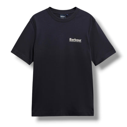 BARBOUR LIGHTHOUSE BACK LOGO T-SHIRT & SHELL SWIM SHORTS NAVY & NAVY BLUE