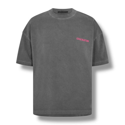 COLE BUXTON LOGO T-SHIRT WASHED BLACK PINK