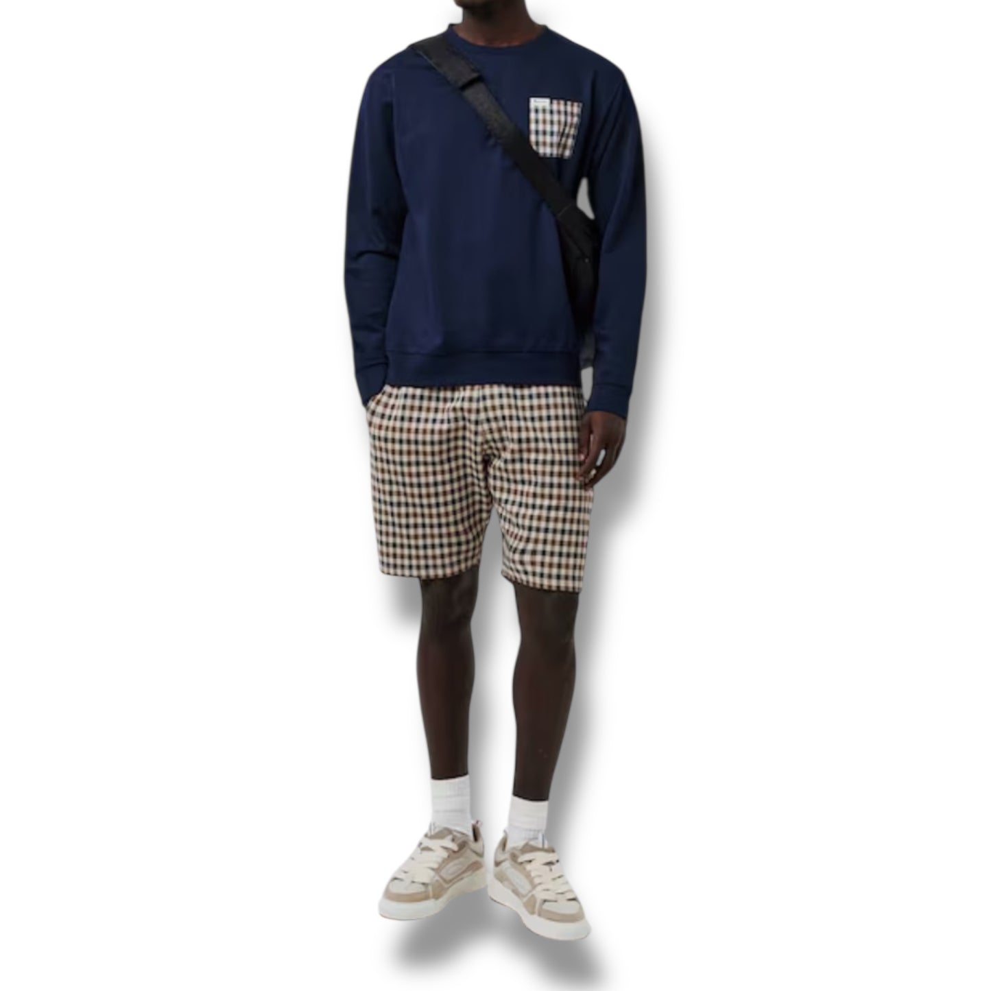 AQUASCUTUM POCKET PATCH SWEATSHIRT NAVY BLUE