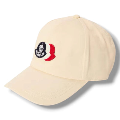 MONCLER TRIPLE LOGO BASEBALL CAP BEIGE
