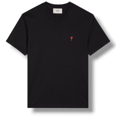 AMI PARIS DE COEUR HEART T-SHIRT BLACK - RED