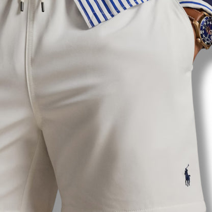 RALPH LAUREN T-SHIRT & SWIM SHORTS SET WHITE & WHITE