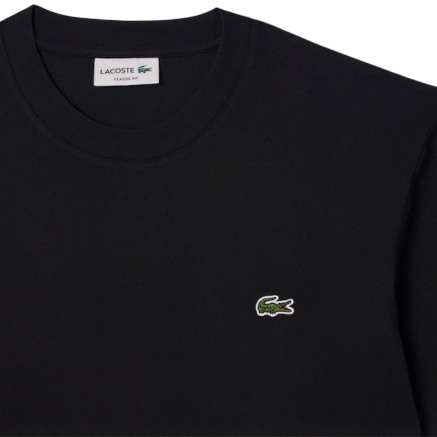 LACOSTE SMALL LOGO T-SHIRT & JERSEY SHORTS SET BLACK & BEIGE