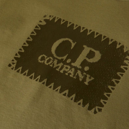 CP COMPANY STAMP LOGO T-SHIRT HERB GREEN