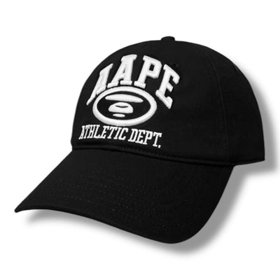 A BATHING APE AAPE ATHLETIC DEPT BASEBALL CAP BLACK