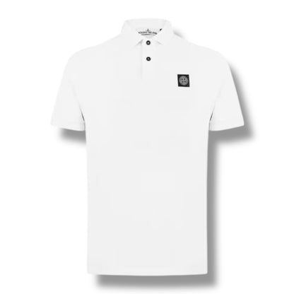 STONE ISLAND PATCH LOGO POLO SHIRT WHITE