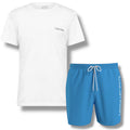 CALVIN KLEIN T-SHIRT & SWIM SHORTS SET WHITE & LIGHT BLUE