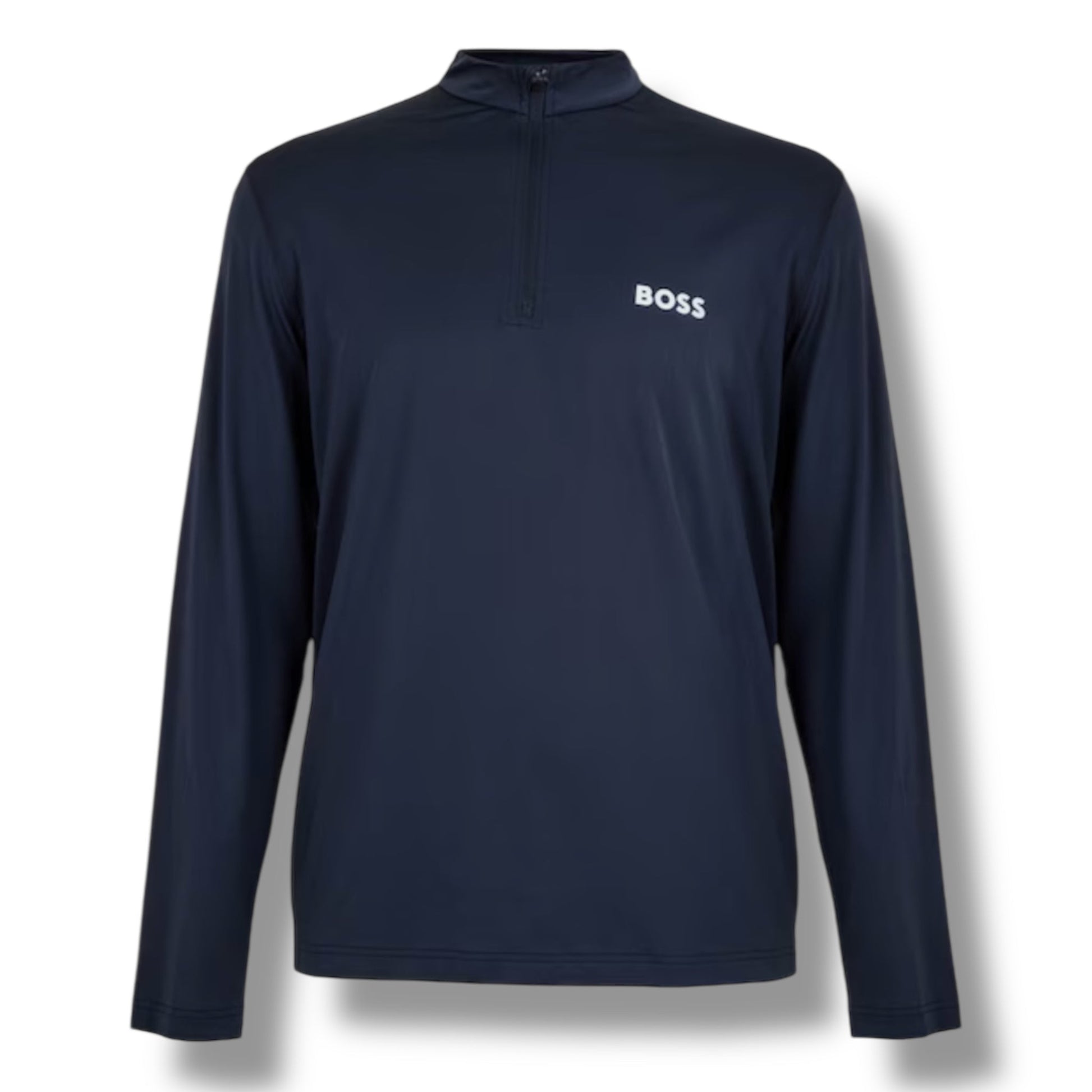 HUGO BOSS GYM KIT TRIPLE SET TECH 1/4 ZIP - T-SHIRT & SHORTS NAVY BLUE